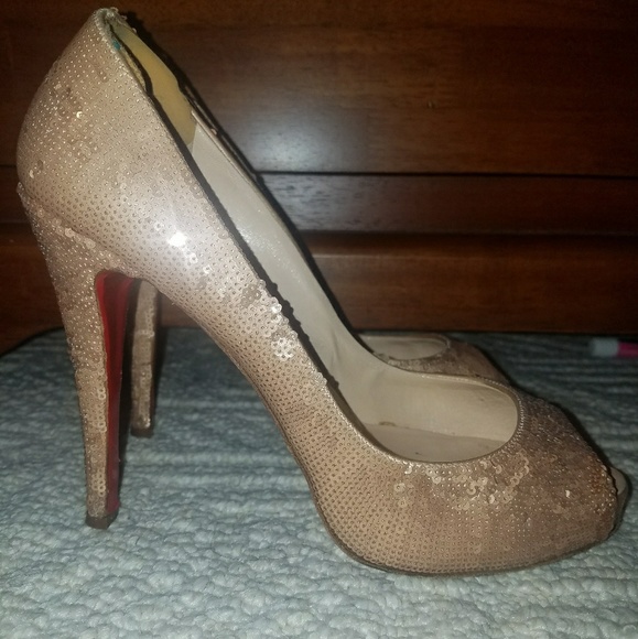 Sequin Peep Toe Heels - Picture 4 of 6